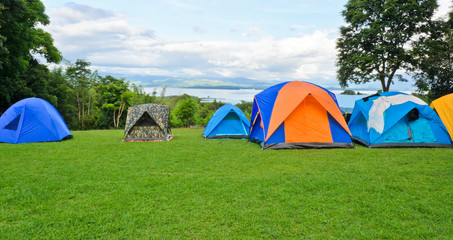Camping tents on the mountain © boonsom
