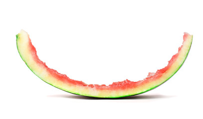 Eaten slice of watermelon