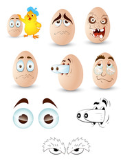 Fototapeta premium Cartoon Eggs Character