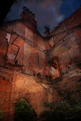 derelict brick building