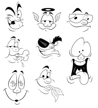 Cartoon Faces Vectors