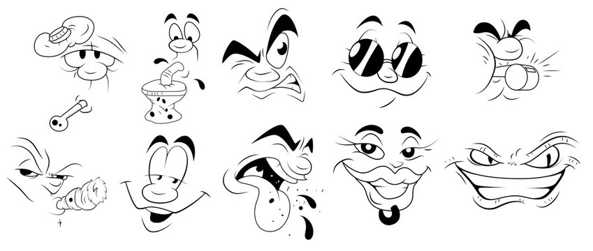 Cartoon Face Impressions Vectors