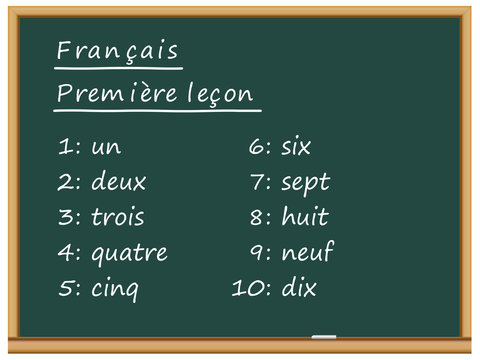 Tableau: fran&ccedil;ais, premi&egrave;re le&ccedil;on