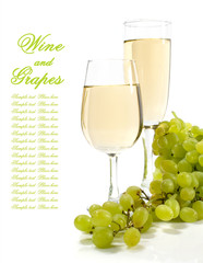 white wine and grapes