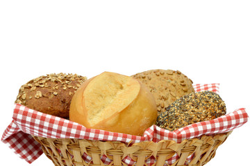 Korb mit Brötchen