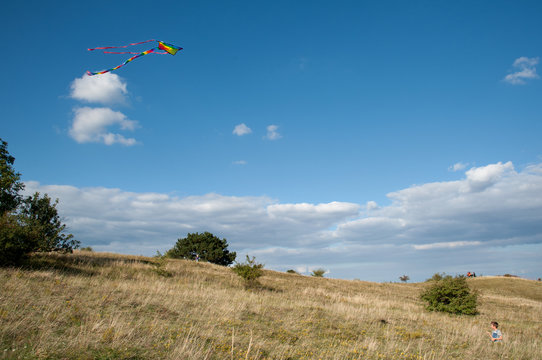 Drachensteigen auf der Heide