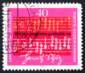 Postage stamp Germany 1972 Music by Heinrich Schutz