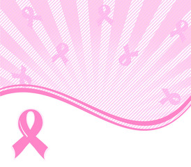 vector illustration of a  pink ribbon breast cancer support back