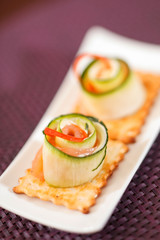 canape with cucumber