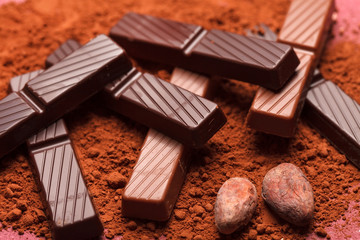 chocolate with cocoa beans