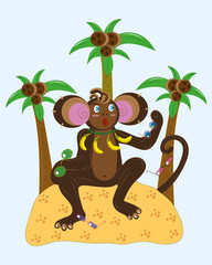 Monkey and different sunglasses.