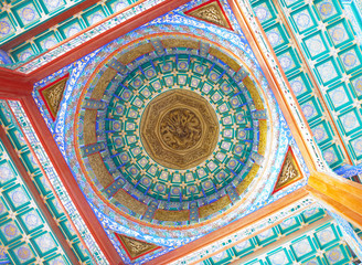 colorful Chinese pavilion roof design