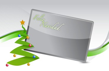 Spanish Christmas tree and banner background