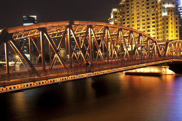 Vintage iron bridge at Shanghai bund