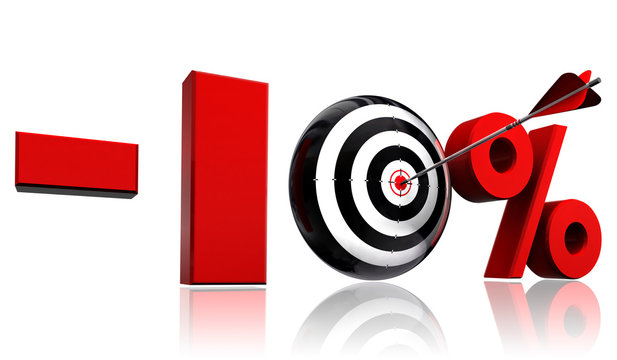 ten per cent red discount symbol