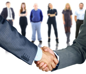 Business handshake and business people