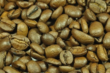 Coffee beans roasted