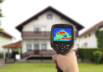 Thermal Image of the House - obrazy, fototapety, plakaty