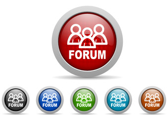 forum vector icon set on white background