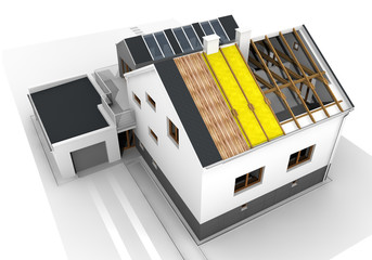 Render of an insulated family house