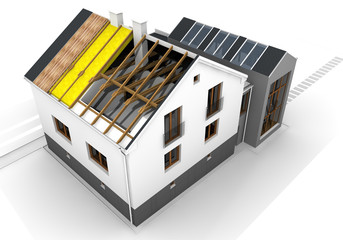 Render of an insulated family house