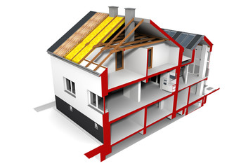 Render of an insulated family house