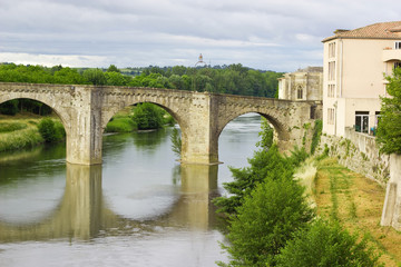 beautiful view of old bridge in Carcassone