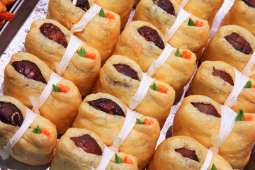 Japanese cuisine - tofu wrapped sushi