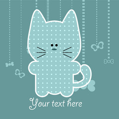 Cute kitten card design