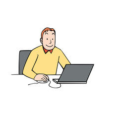 男性とパソコン