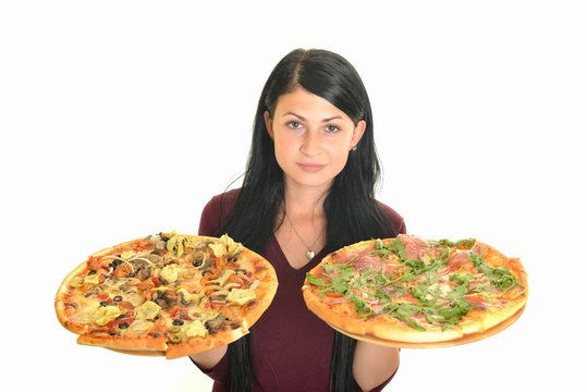 sesy girl eating pizza
