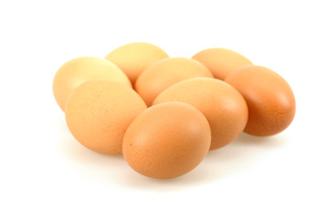 Fresh Eggs White Background