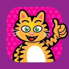 Cat Approving Illustration with thumb up