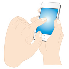 スマートフォンを操作する手のイラスト