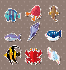 cartoon fish stickers - 45077774