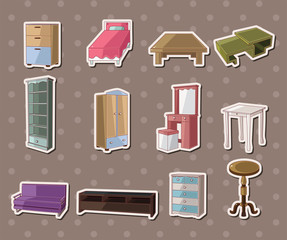 cute cartoon furniture stickers