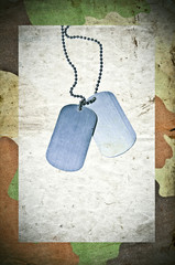 Grunge army background with ID tags