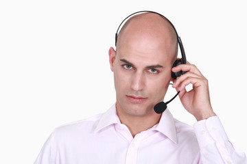Man wearing a headset