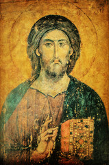 Icon of Jesus Christ with Bible in hands - 45079110