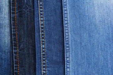 Fototapeta premium Many jeans closeup