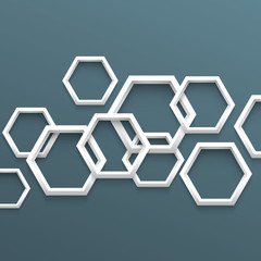 3d geometric background with hexagons