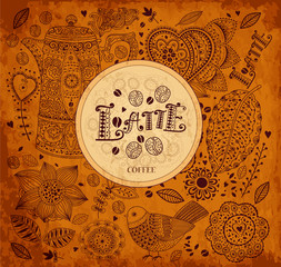 Vintage vector coffee background