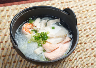 chinese traditional seafood noodle soup