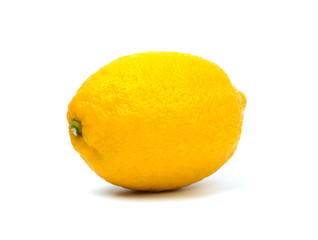 Fresh whole lemon isolated on white background