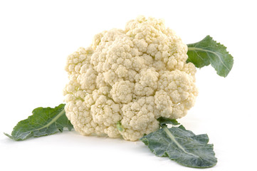 Fresh cauliflower with leaf