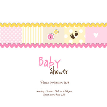 Baby shower invitation with copy space