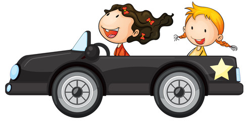 Girls and a car