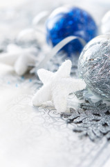 Silver and blue xmas decoration
