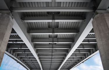 Bottom elements of modern metal bridge