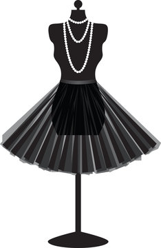 black mannequin with skirt